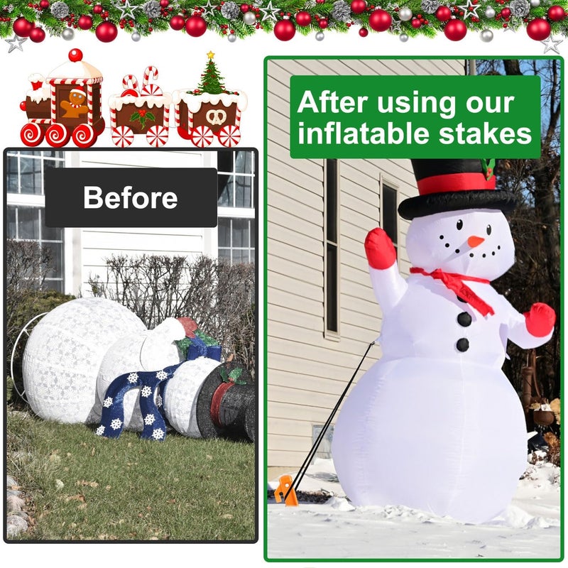 FCENDS Plastic Inflatable Stakes Set for Halloween Christmas Holiday Inflatables Garden Decorations, Include 12PCS Inflatable Stakes, 12Pcs of Hooks, and 65.5 FT Rope - Image 4